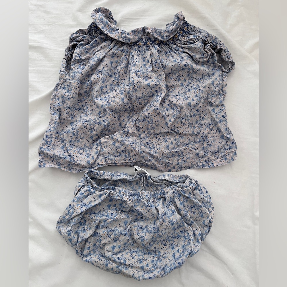 Marie Puce Paris set in Liberty print 18-24 months